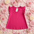 T-shirt Rose à Manches volantes