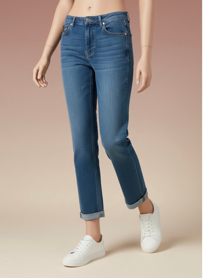 Jean regular taille haute