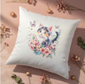 Taie d'oreiller Chat Fleuri – Création Originale