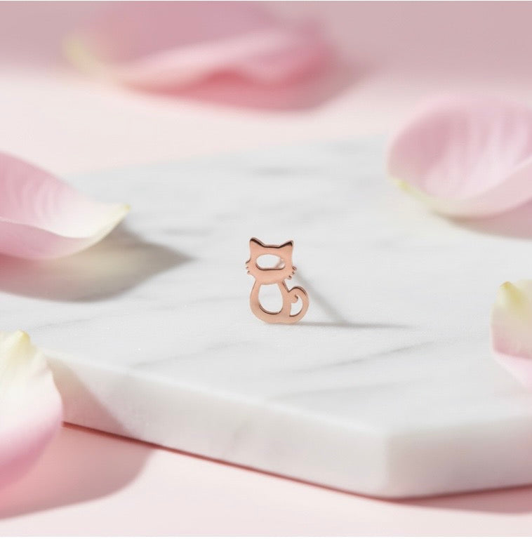 Boucles d'oreilles chat – rose
