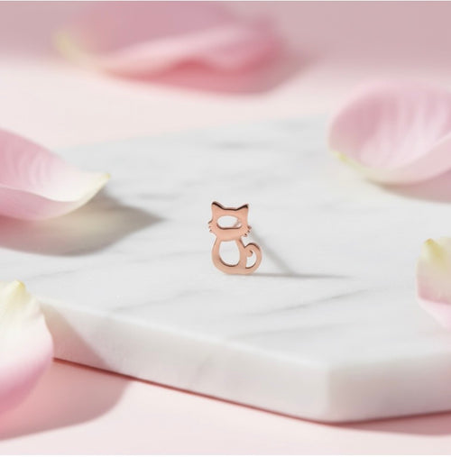 Boucles d'oreilles chat – rose
