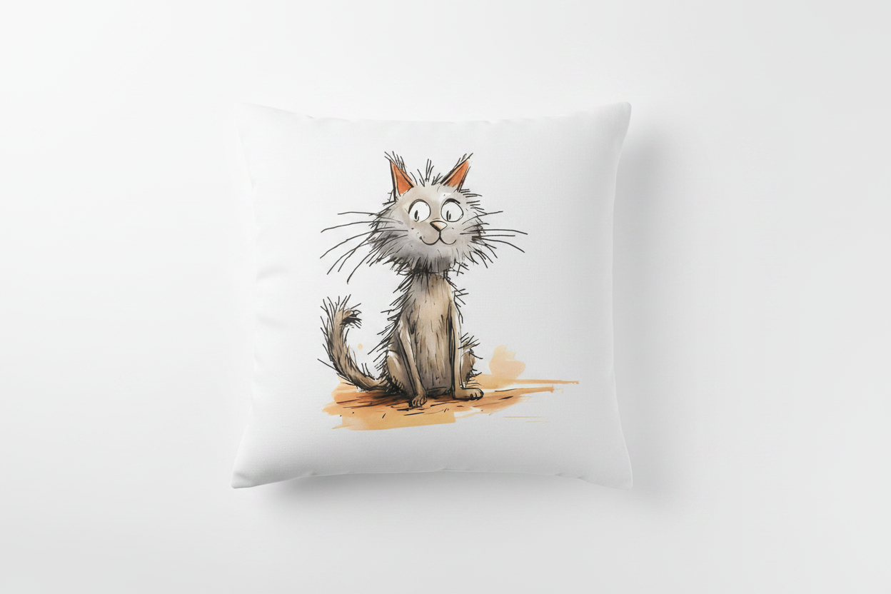 Taie d'oreiller Chat Illustré