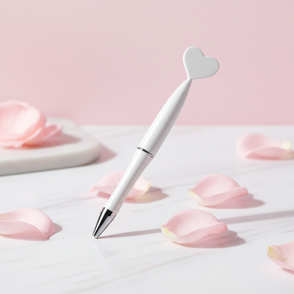 Stylo Cœur Blanc