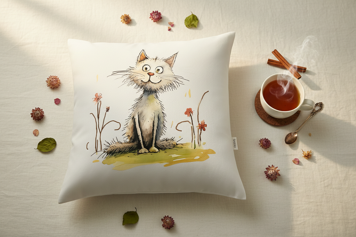 Taie d'oreiller – Motif Chat Fantaisie