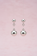 Boucles d'oreilles Double Boules Argent