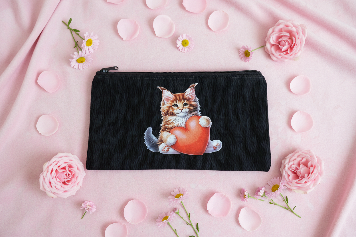 Trousse multifonctions chat cœur
