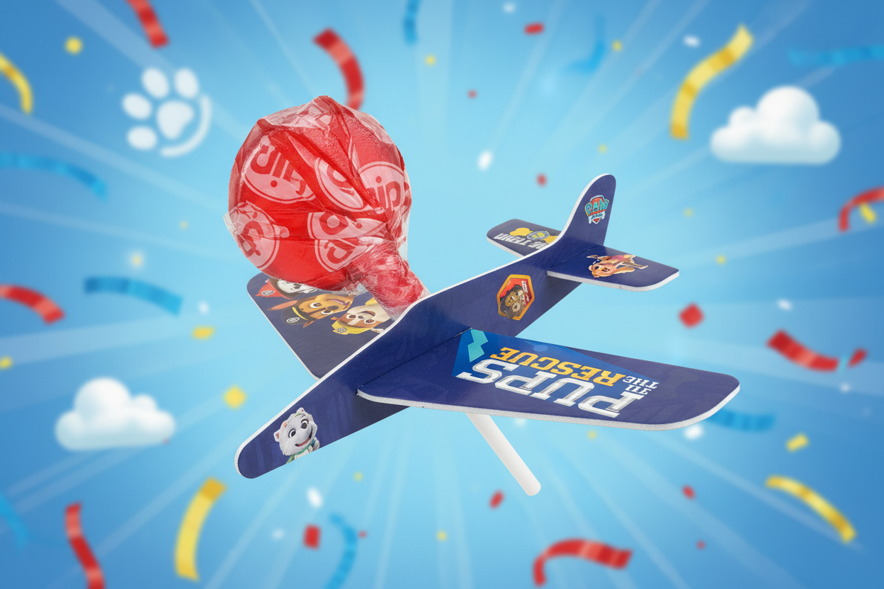 PAW Patrol – Candy Jet | Sucette + Avion en mousse à construire