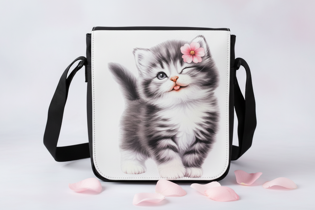 Sac Bandoulière Chaton Rose