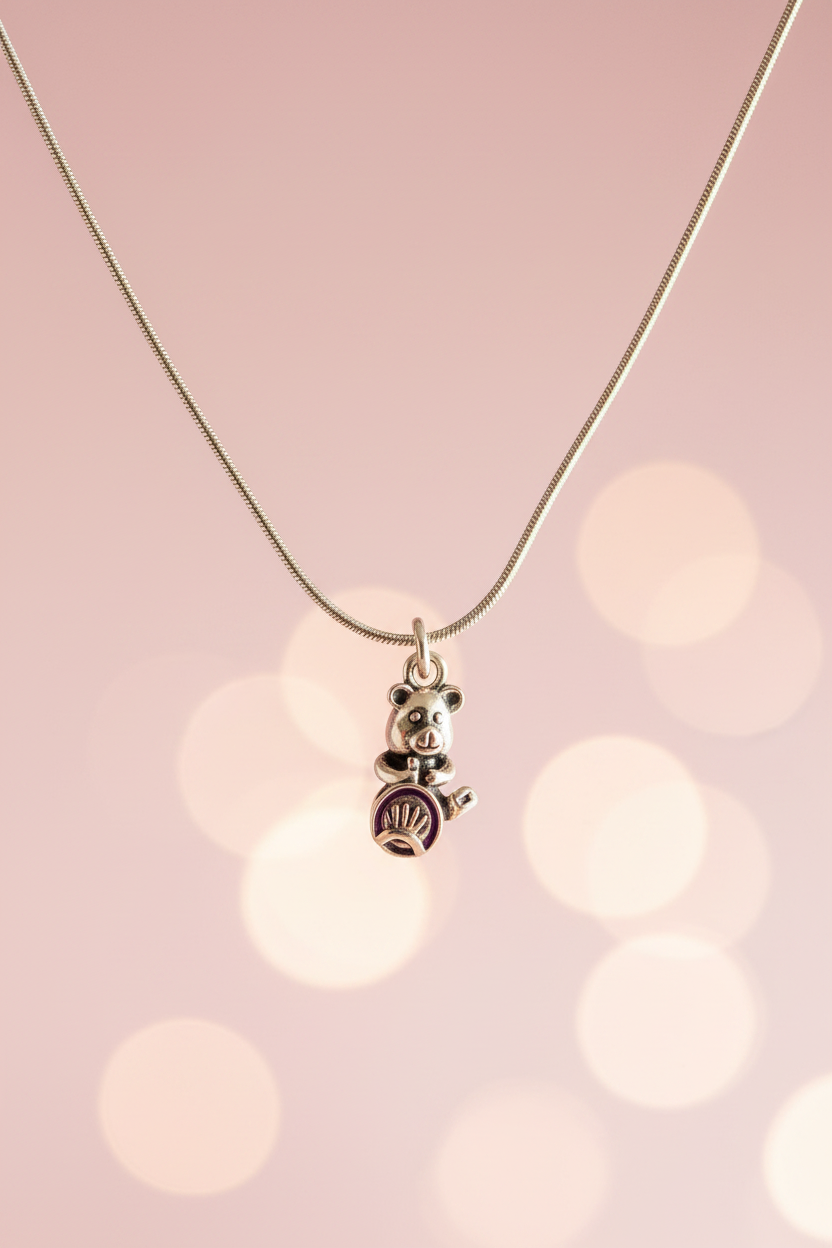 Collier Pendentif Ourson acier inoxydable