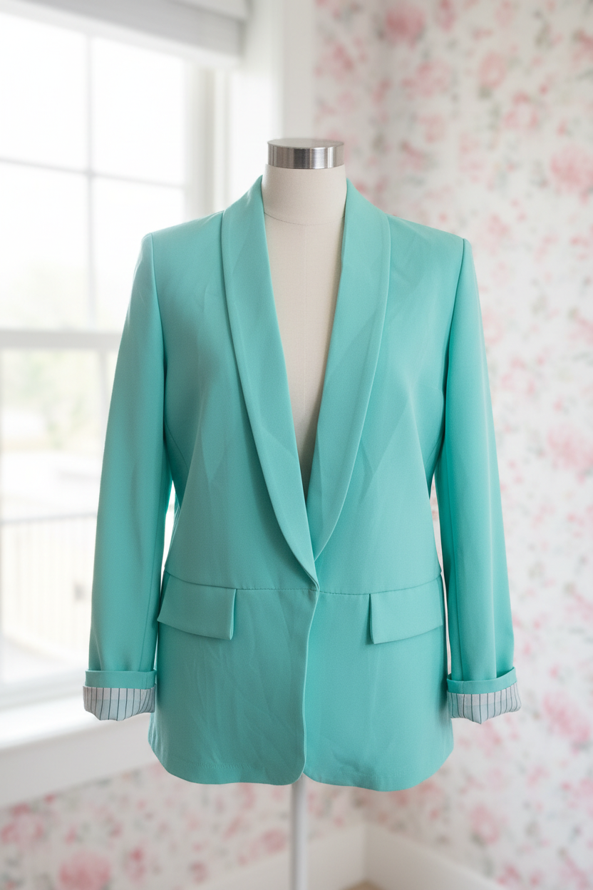 Blazer Vert d'Eau — Taille Unique (36 au 42)