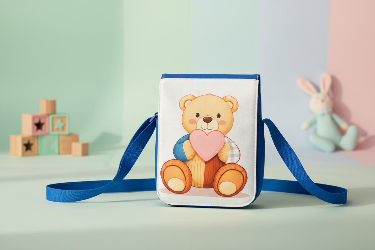 Sac bandoulière motif ourson