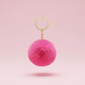 Porte-clé Pompon Rose Fuchsia