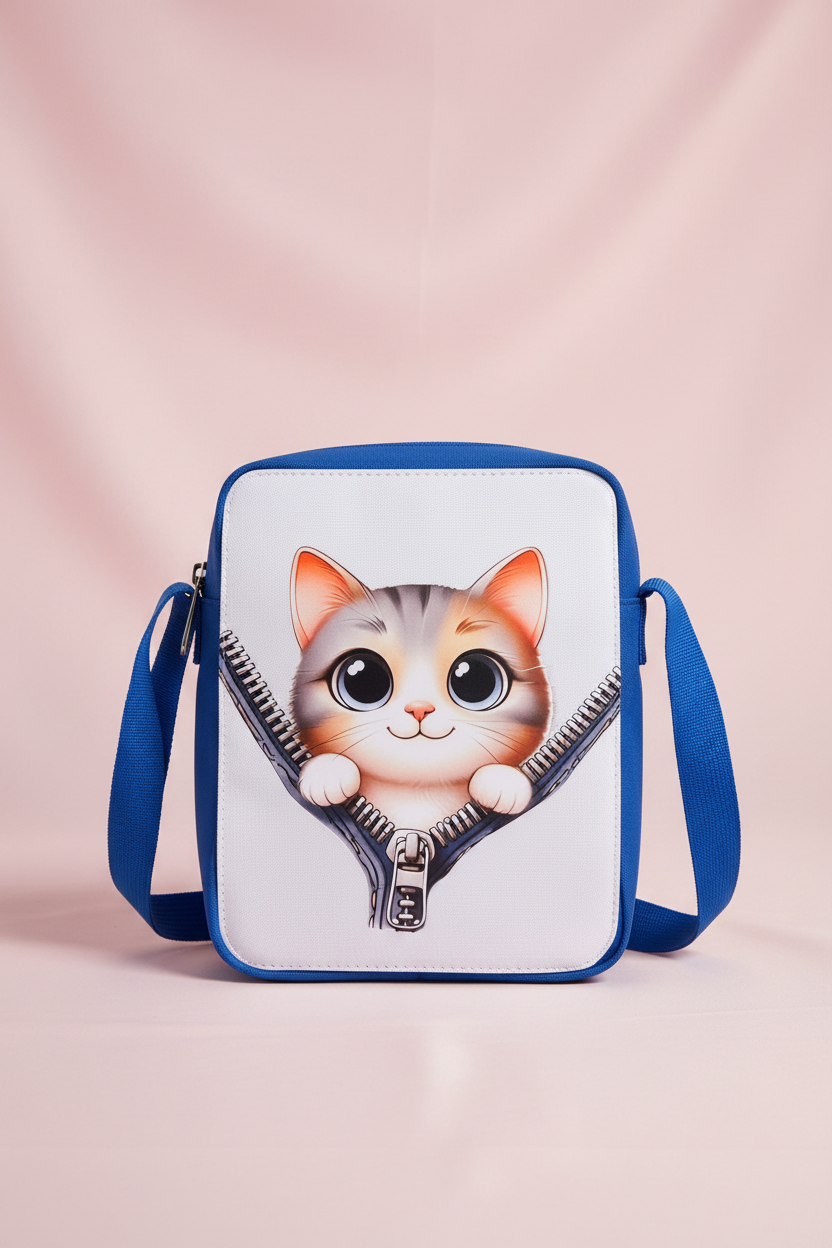 Sac Bandoulière Chat Zipper