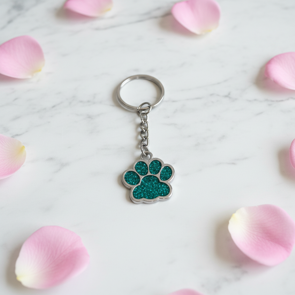 Porte-clé Patte de Chat Pailletée