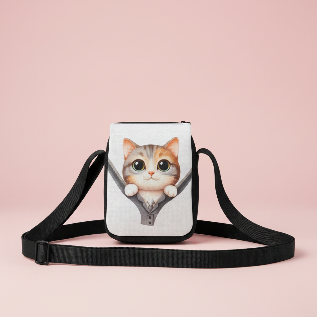 Sac à bandoulière motif chat